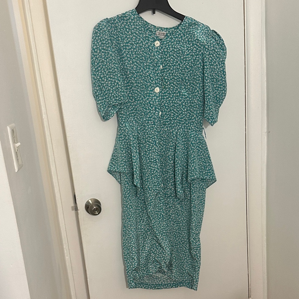 Floral Green Dress vintage